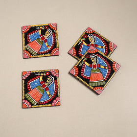 Tikuli art handpainted wooden coasters (set of 4) 09