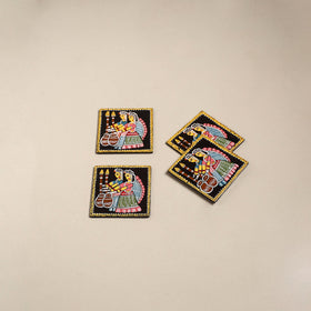 Tikuli art handpainted wooden coasters (set of 4) 10