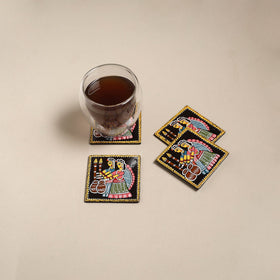 Tikuli art handpainted wooden coasters (set of 4) 10