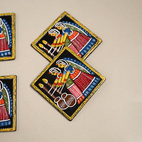 Tikuli art handpainted wooden coasters (set of 4) 11
