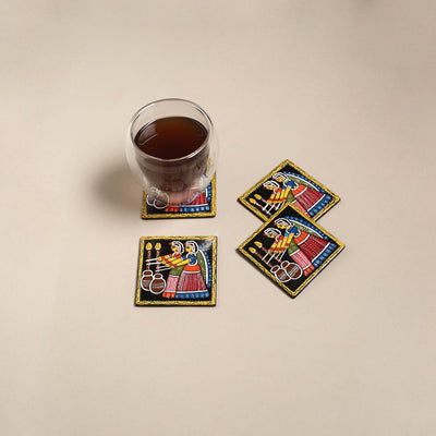 Tikuli art handpainted wooden coasters (set of 4) 11