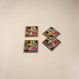 Tikuli art handpainted wooden coasters (set of 4) 11