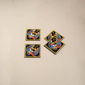 Tikuli art handpainted wooden coasters (set of 4) 14