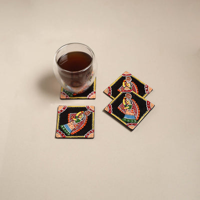 Tikuli art handpainted wooden coasters (set of 4) 15