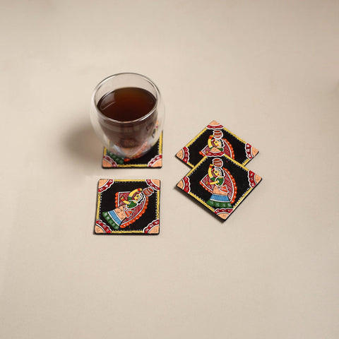 Tikuli art handpainted wooden coasters (set of 4) 15