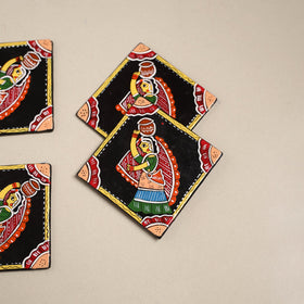 Tikuli art handpainted wooden coasters (set of 4) 15