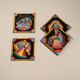 Tikuli art handpainted wooden coasters (set of 4) 22