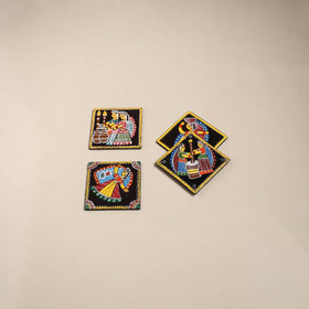 Tikuli art handpainted wooden coasters (set of 4) 24