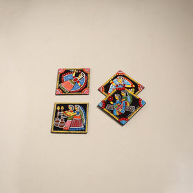 Tikuli art handpainted wooden coasters (set of 4) 25