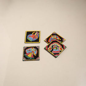 Tikuli art handpainted wooden coasters (set of 4) 26
