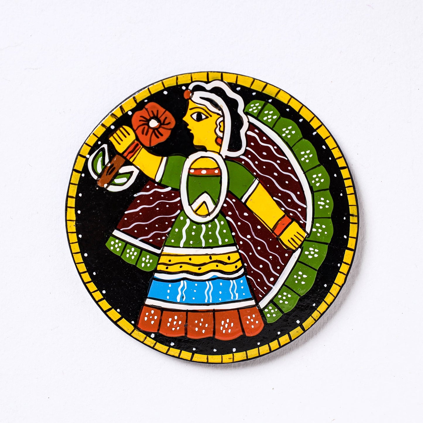  Tikuli Art Handpainted Wooden Coasters (Set of 4) 