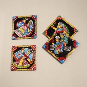 Tikuli art handpainted wooden coasters (set of 4) 27