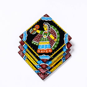  Tikuli Art Handpainted Wooden Coasters (Set of 4) 