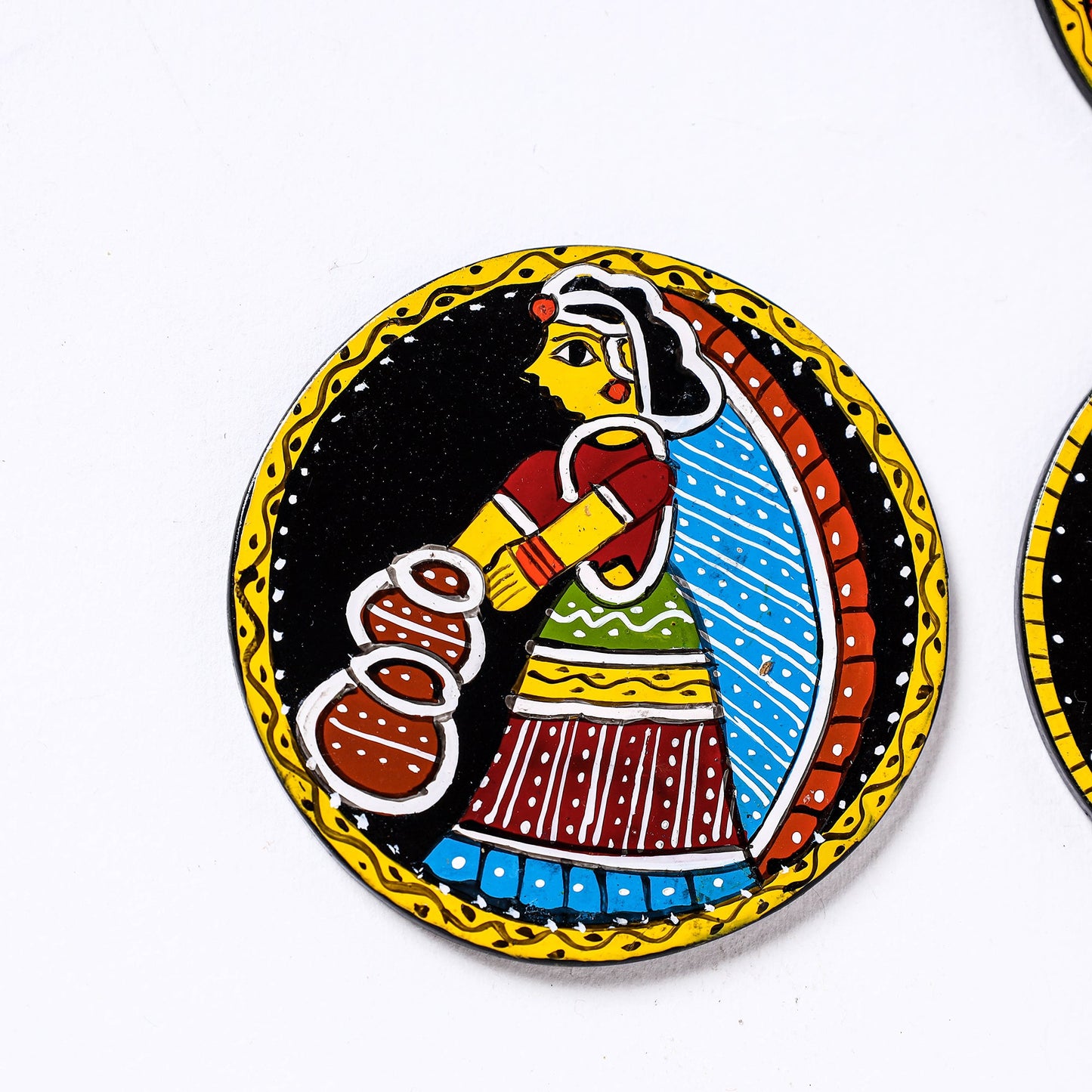  Tikuli Art Handpainted Wooden Coasters (Set of 4) 