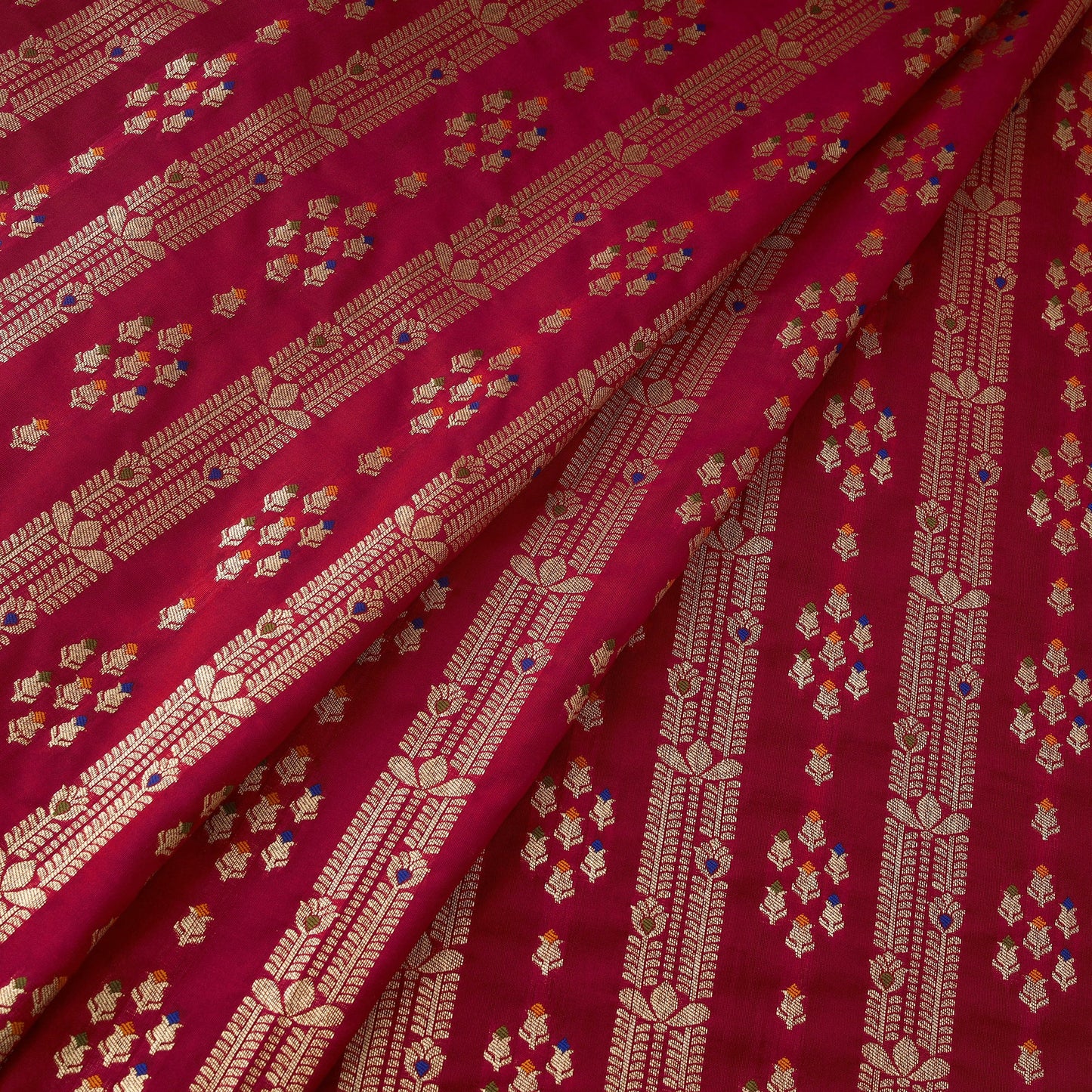 Tissue zari meena work viscose banarasi fabric 14