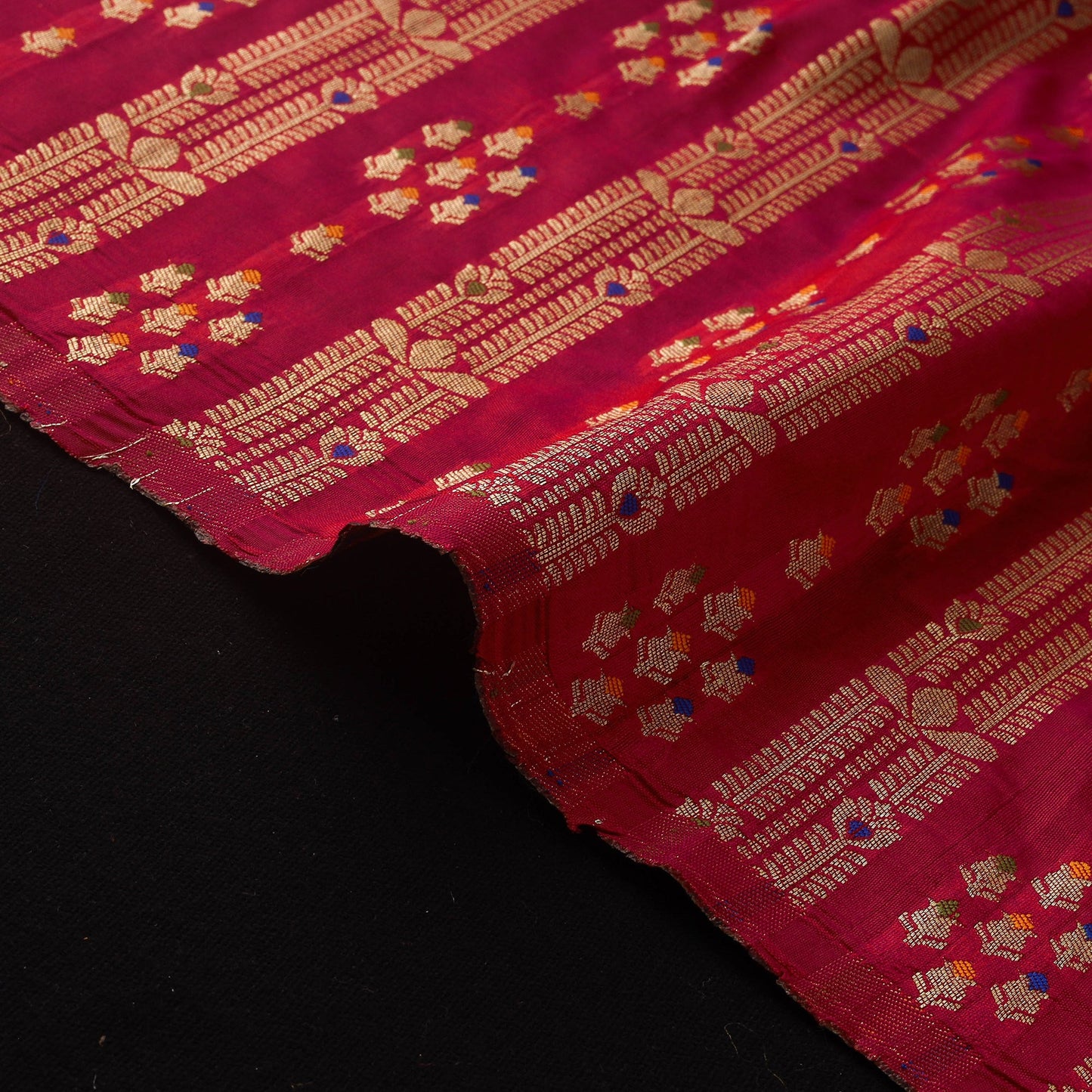 Tissue zari meena work viscose banarasi fabric 14