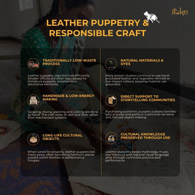 Togalu gombeyaata leather puppet wall hanging with beads