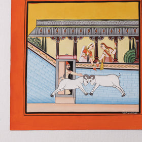  Traditional Basohli Painting by Vishwasthali (12 x 11 in)  Online in India 