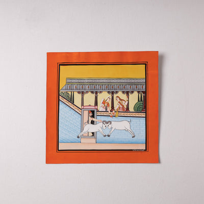  Traditional Basohli Painting by Vishwasthali (12 x 11 in)  Online in India 