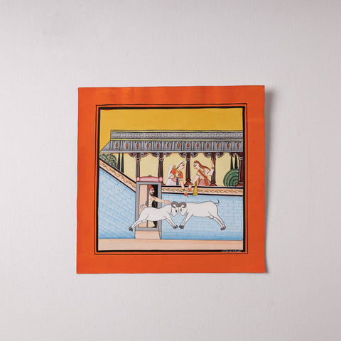  Traditional Basohli Painting by Vishwasthali (12 x 11 in)  Online in India 