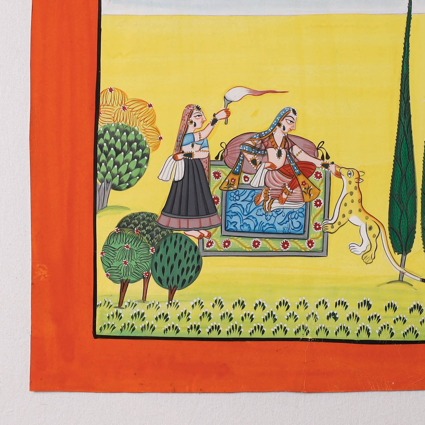  Traditional Basohli Painting by Vishwasthali (12 x 11 in)  Online in India 