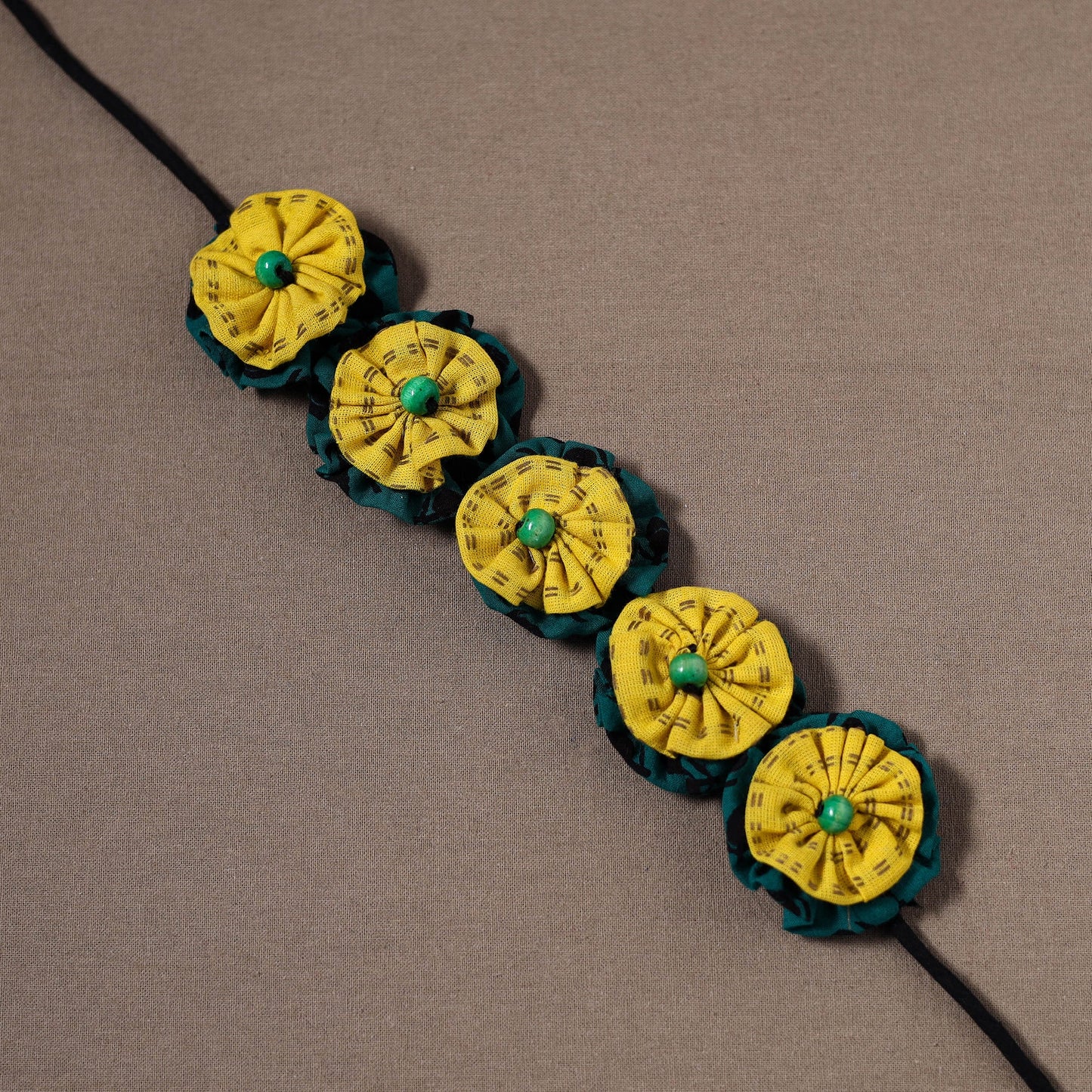  Traditional Handmade Fabart Green Sadabahar Gajra