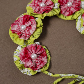  Traditional Handmade Fabart Hara Gulmohar Gajra	