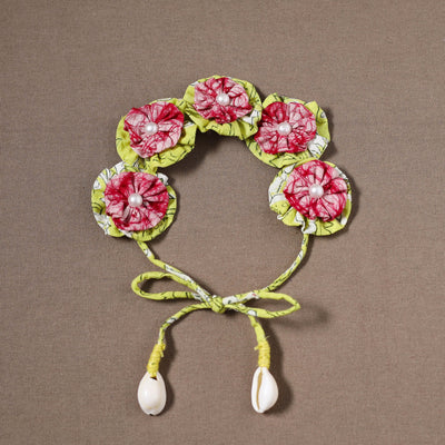  Traditional Handmade Fabart Hara Gulmohar Gajra	