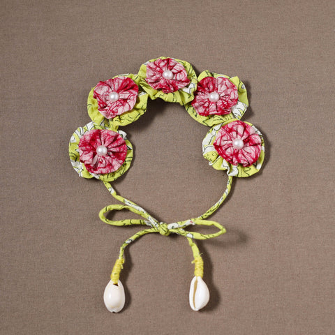  Traditional Handmade Fabart Hara Gulmohar Gajra	