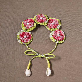  Traditional Handmade Fabart Hara Gulmohar Gajra	