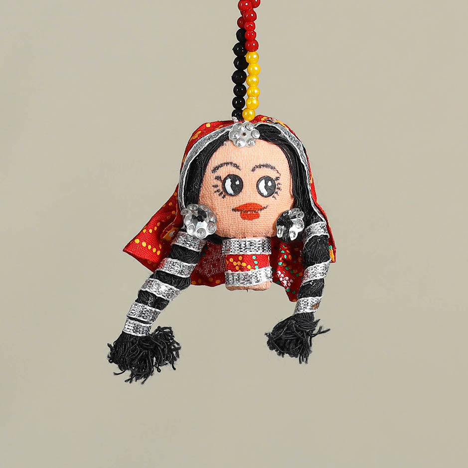 Traditional Handmade Rajasthani Doll Face Keychain