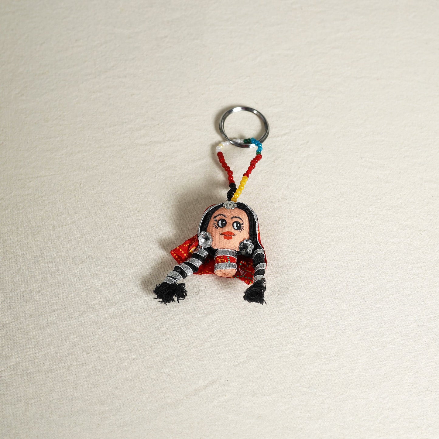Traditional Handmade Rajasthani Doll Face Keychain