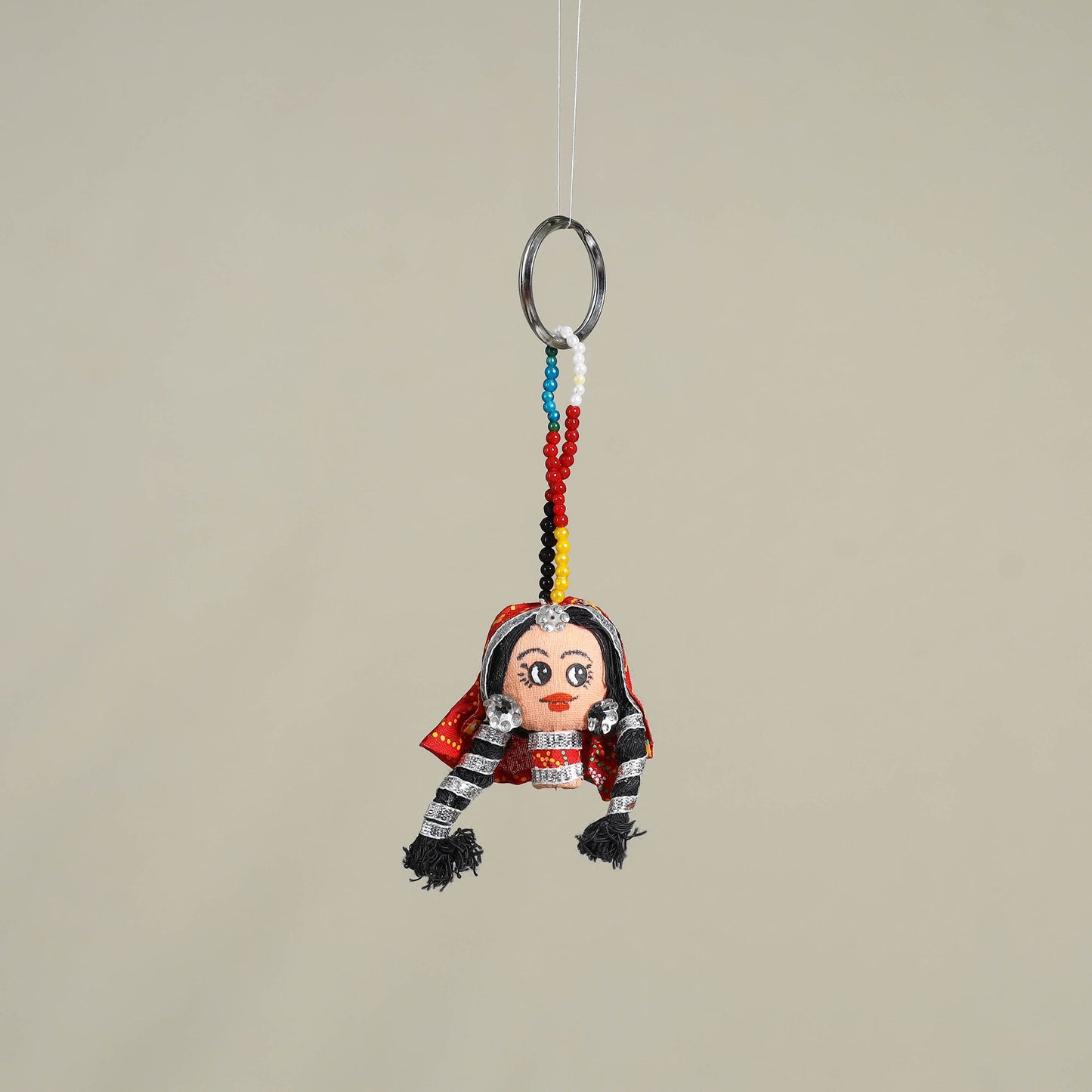 Traditional Handmade Rajasthani Doll Face Keychain