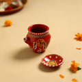  Traditional Handpainted Clay Karwa Chauth Pooja Kalash 