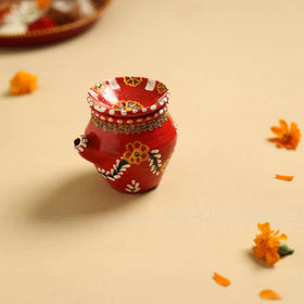  Traditional Handpainted Clay Karwa Chauth Pooja Kalash 