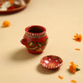 Traditional Handpainted Clay Karwa Chauth Pooja Kalash 