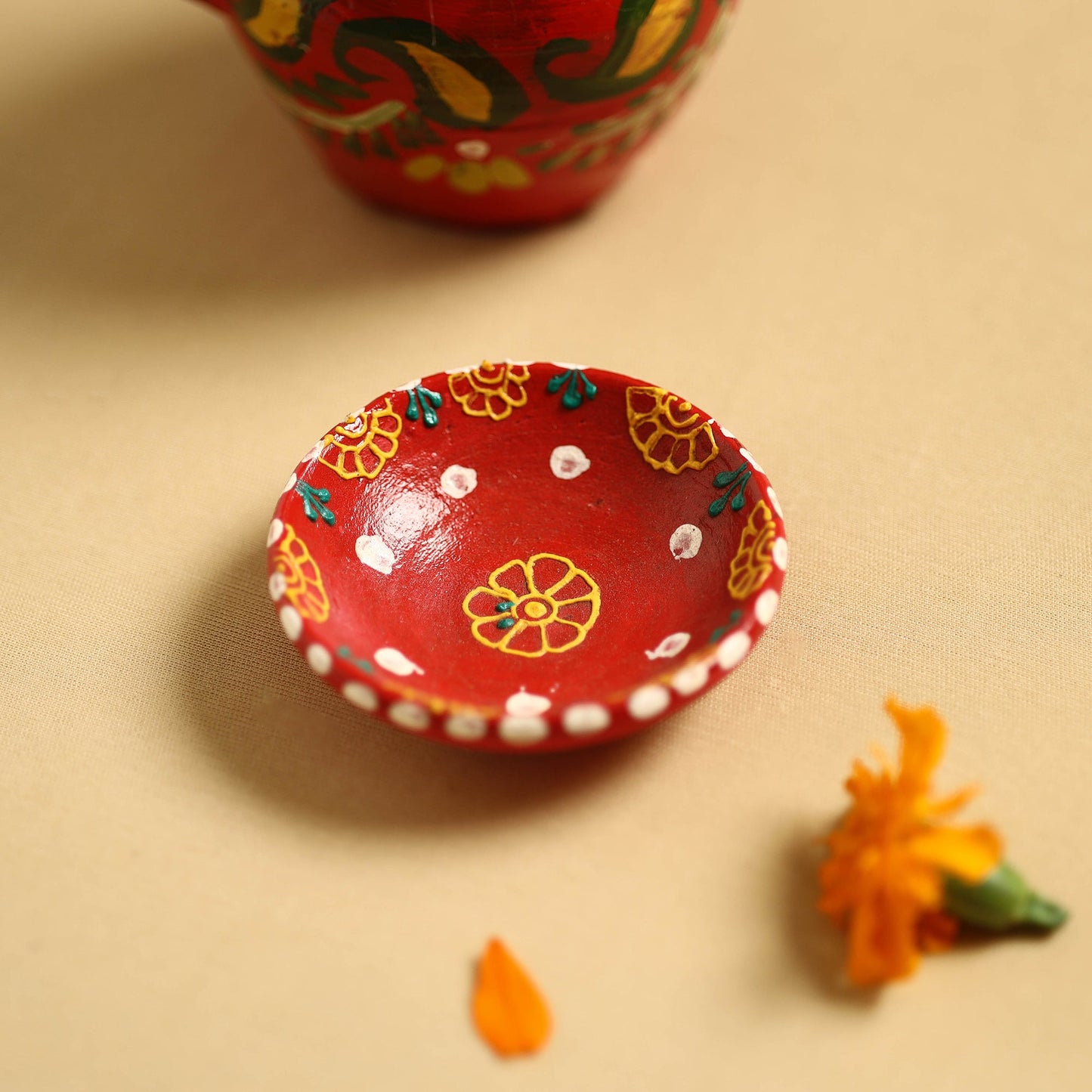  Traditional Handpainted Clay Karwa Chauth Pooja Kalash 