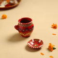  Traditional Handpainted Clay Karwa Chauth Pooja Kalash 