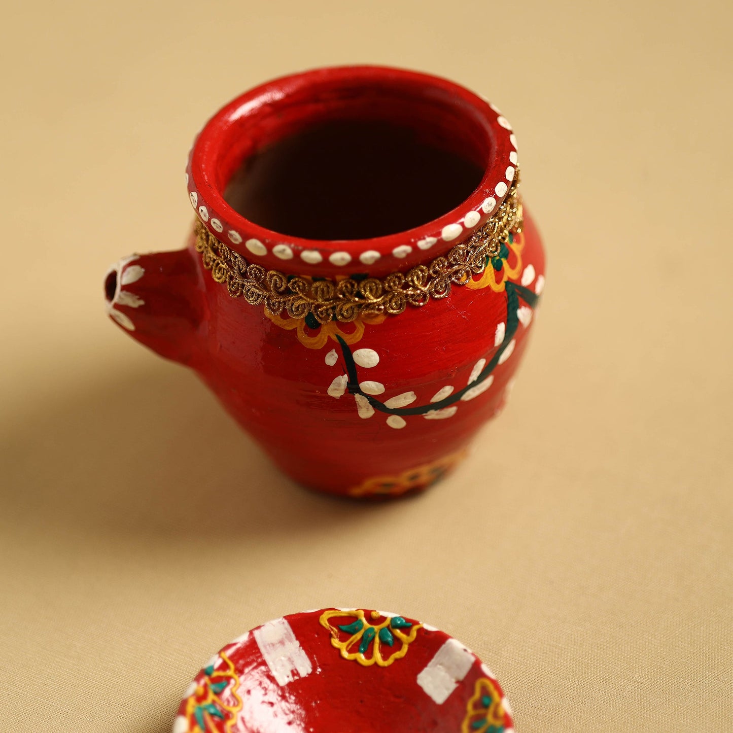  Traditional Handpainted Clay Karwa Chauth Pooja Kalash 