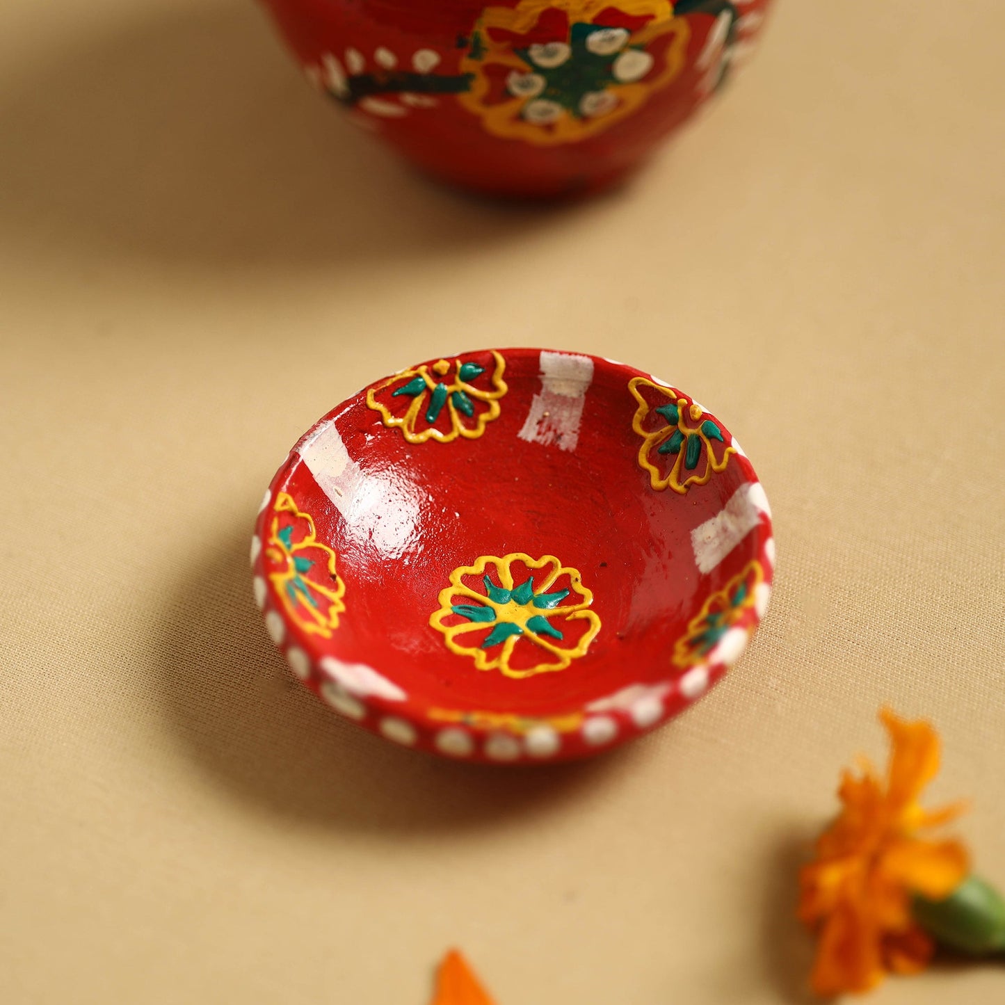  Traditional Handpainted Clay Karwa Chauth Pooja Kalash 
