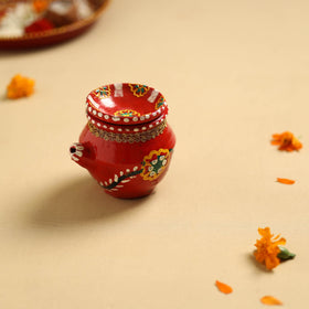  Traditional Handpainted Clay Karwa Chauth Pooja Kalash 