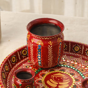 Traditional handpainted karwa chauth thali set 01