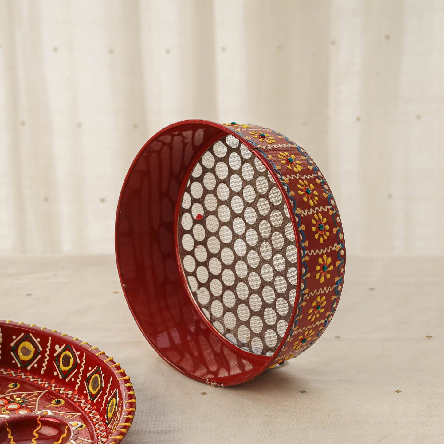 Traditional handpainted karwa chauth thali set 01