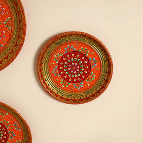 Traditional Handpainted Stainless Steel Plate (set of 3) 