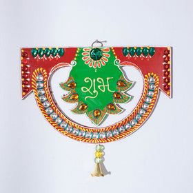  Traditional Handpainted Wooden Shubh Labh Hanging (Set of 2) 