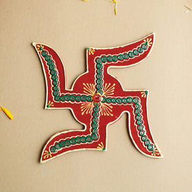  Traditional Handpainted Wooden Swastik 