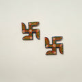 Traditional handpainted wooden swastik (pair) 24