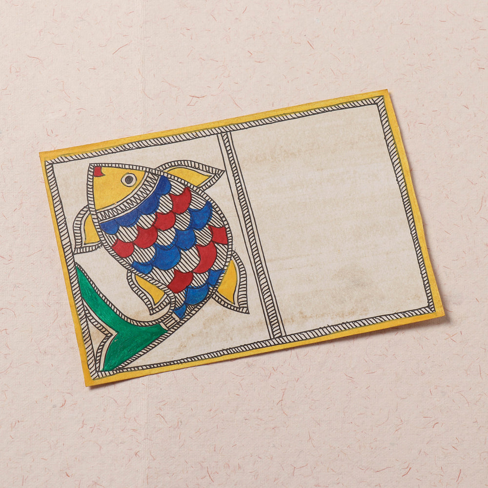  Traditional Madhubani Handpainted Postcard 
