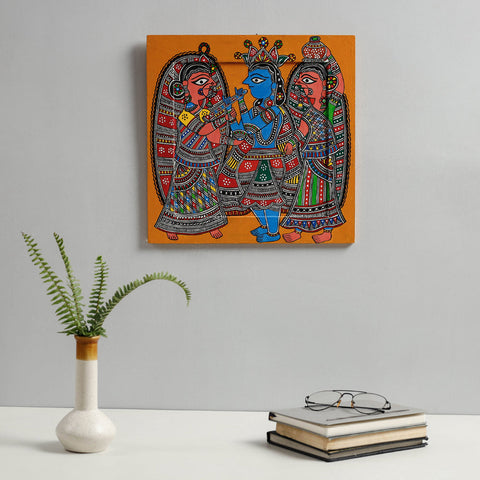  Traditional Madhubani Handpainted Wooden Wall Frame / Hanging 
