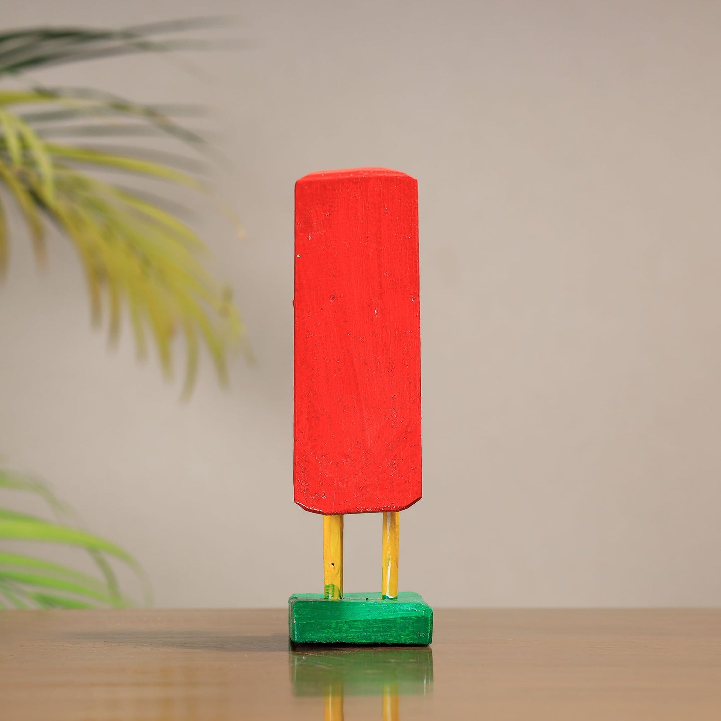 Traditional Red Owl Burdwan Wooden Handpainted Sculpture